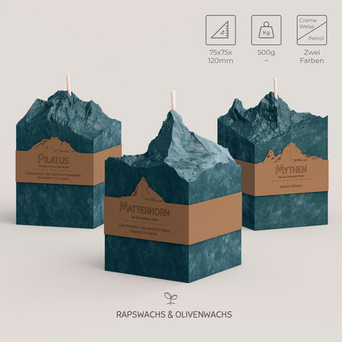 3D Relief - Berg Gipfel Kerzen