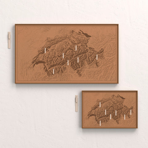 relief bild schweiz wand poster topografie alpenkarte etiketten stecknadeln pinnwand
