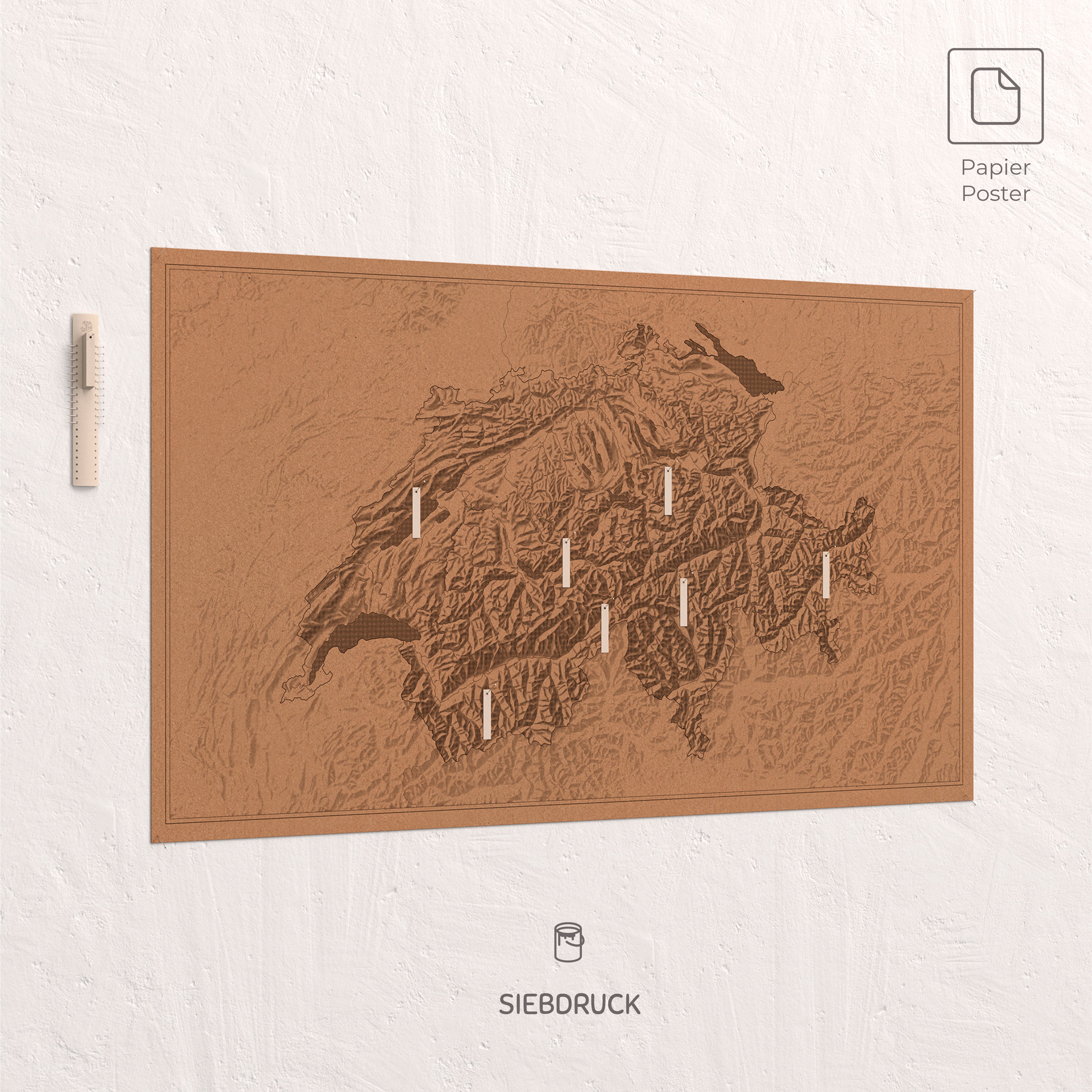 übersichtskarte schweiz wand dekoration poster alpen relief